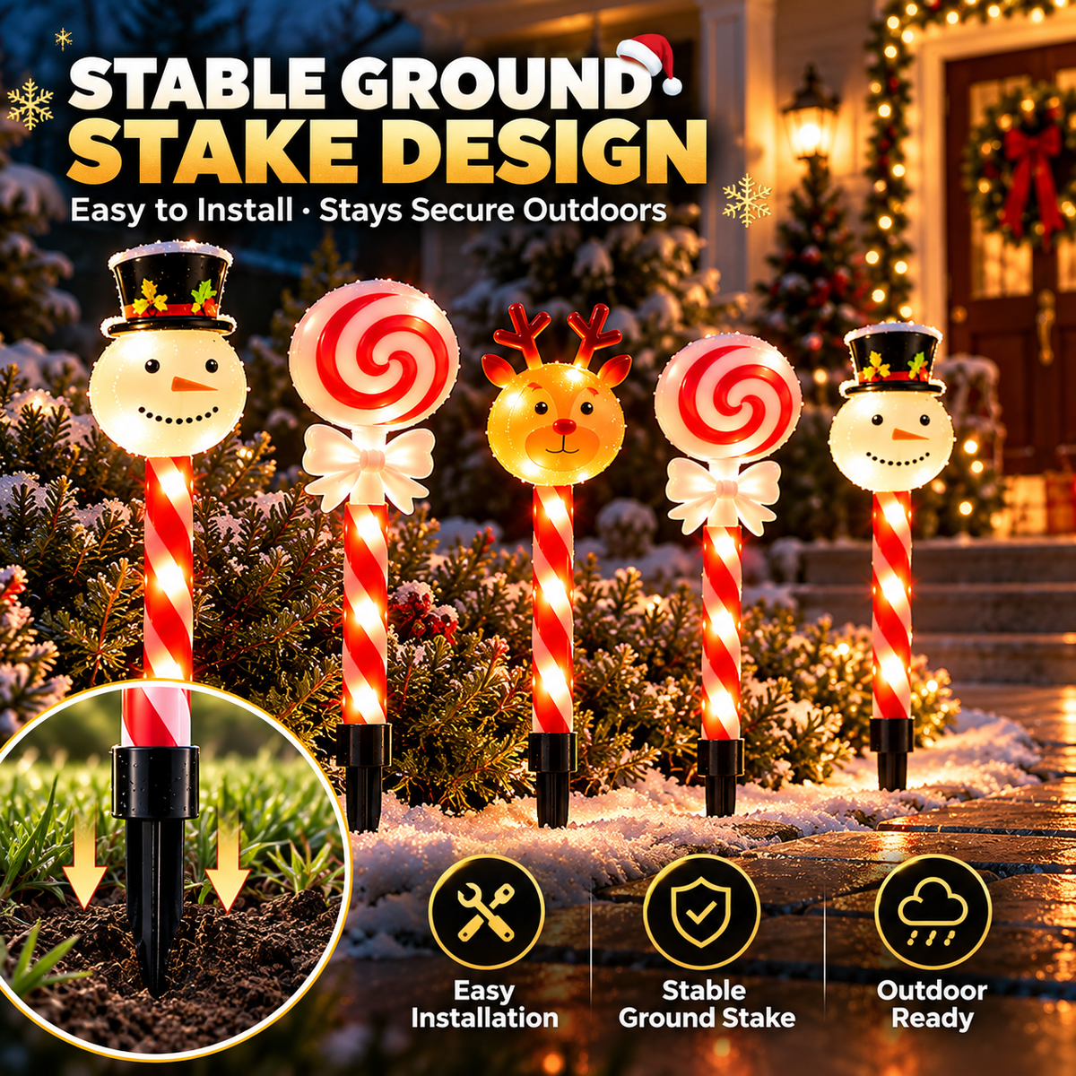 Tindelo Solar Christmas Garden Stake Lights